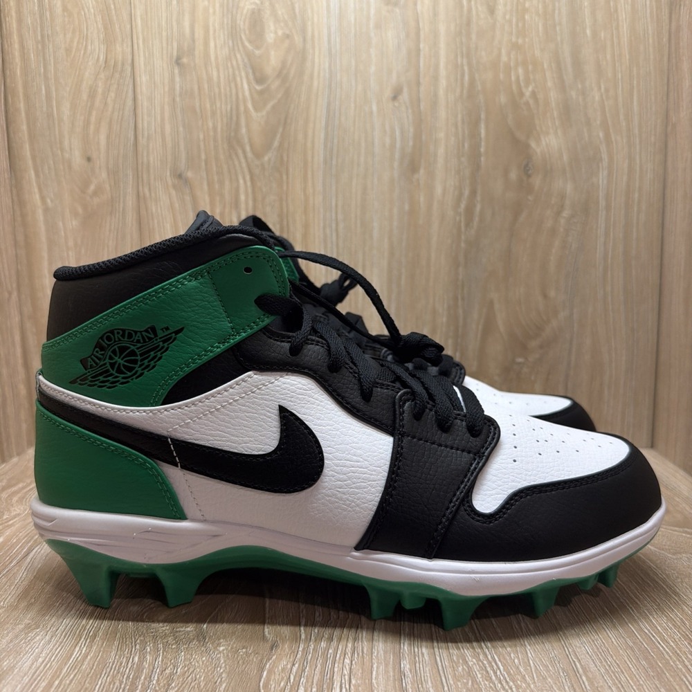 Air Jordan 1 Mid TD "Lucky Green Pack" Football Cleats FJ6805-003 Men's Size 9.5